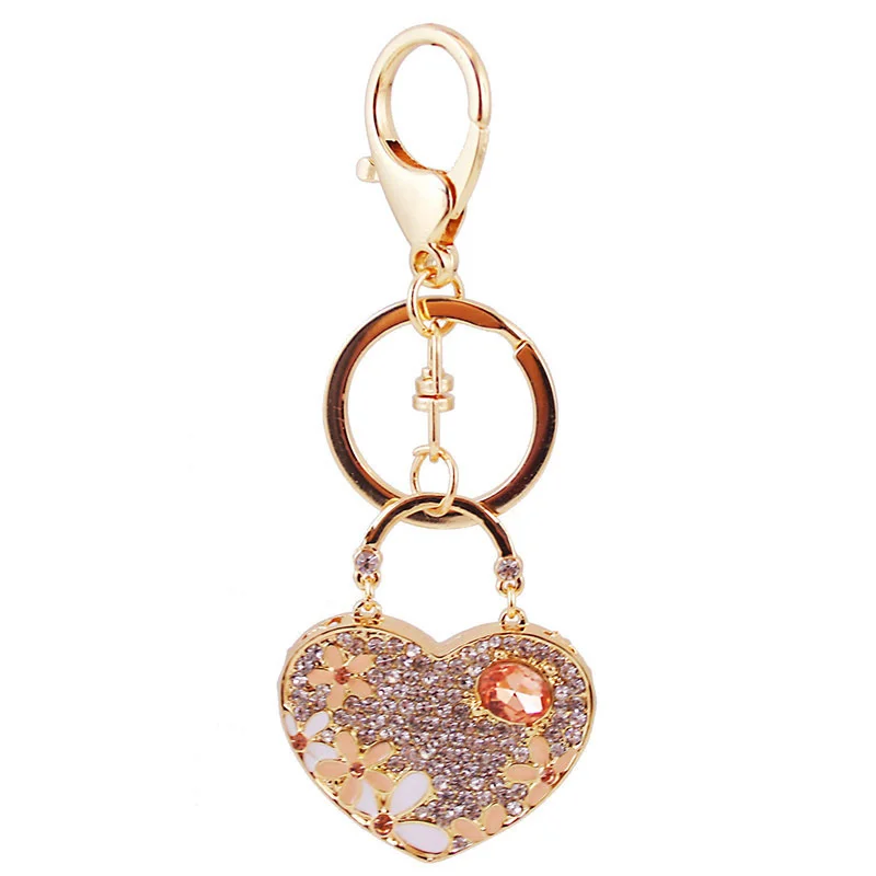 

3PCS/SET Creative Heart Keychains Charm Cute Bell Purse Bag Pendant Car Key ring Chain Ornaments Keyring Valentine's Day Keyfob