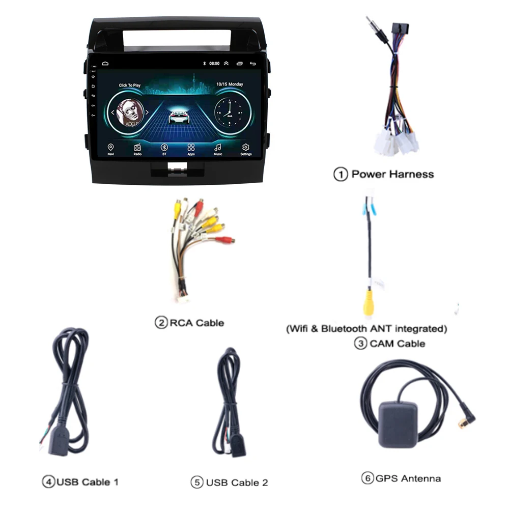 Для Toyota land cruiser 2007-2012 автомобильный DVD Радио Android 8 1 10 &quotgps навигация Поддержка