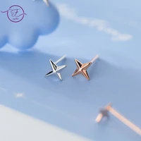 925 sterling silver earrings simple four pointed star earrings for women fashion personality art ear jewelry gift