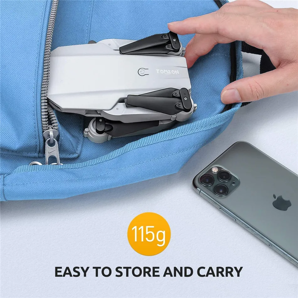 Tomzon D25 Easy to Fly Wifi FPV Foldable Drone for Adults with 4K Camera 3D Flips RC Quadcopter Mini Toys 2 Batteries