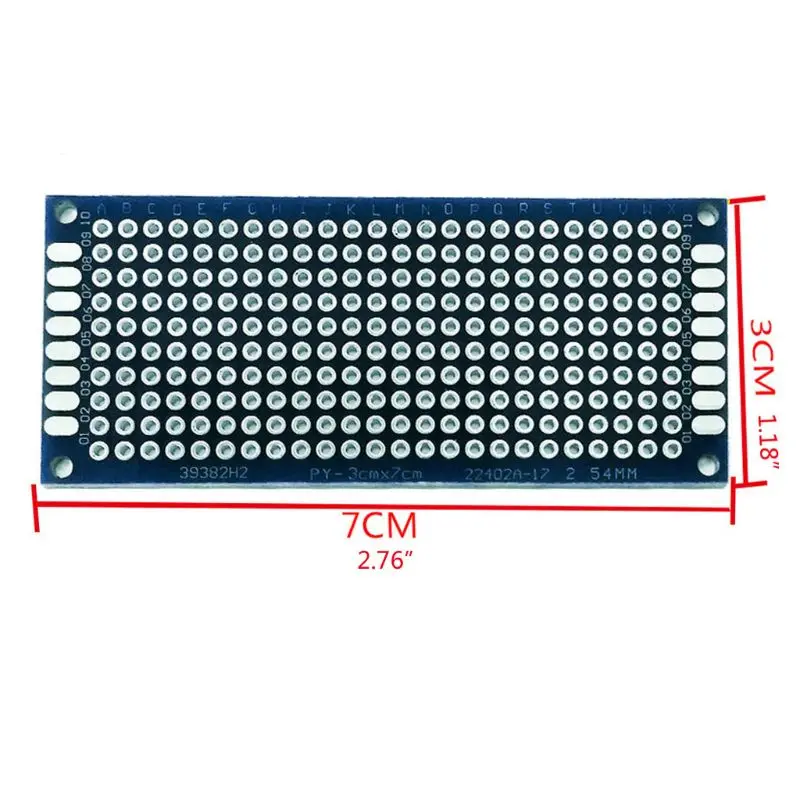 

Универсальная печатная плата 10 шт./компл. 3x7 см, печатная плата, двусторонняя Оловянная прототип, экспериментальная пластина для самостояте...