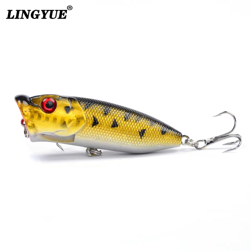 

Hot 1pcs Fishing Lures 6.5cm/12g Topwater Popper Bait 5 Color Hard Bait Artificial Wobblers Plastic Fishing Tackle With 6# Hooks