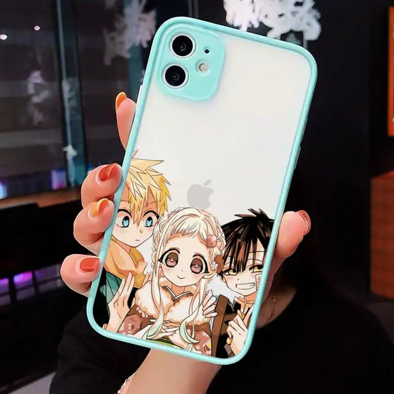 

Jibaku Shounen Hanako kun Phone Case For iPhone 12 11 Mini Pro XR XS Max 7 8 Plus X Matte transparent blue Back Cover