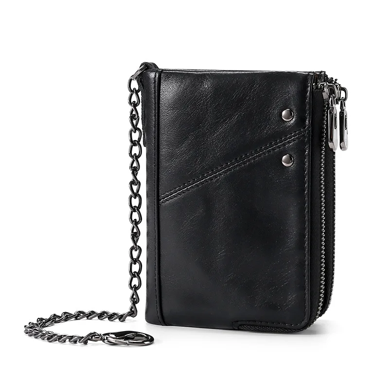 Бумажники из натуральной кожи для мужчин и женщин короткий кошелек на молнии с