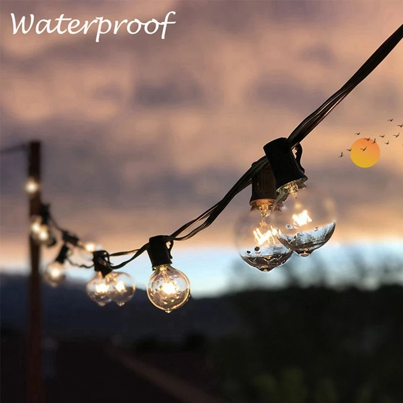 10 шт./лот лампы G40 с прозрачным шаром гирлянда винтовая основа канделябры теплые