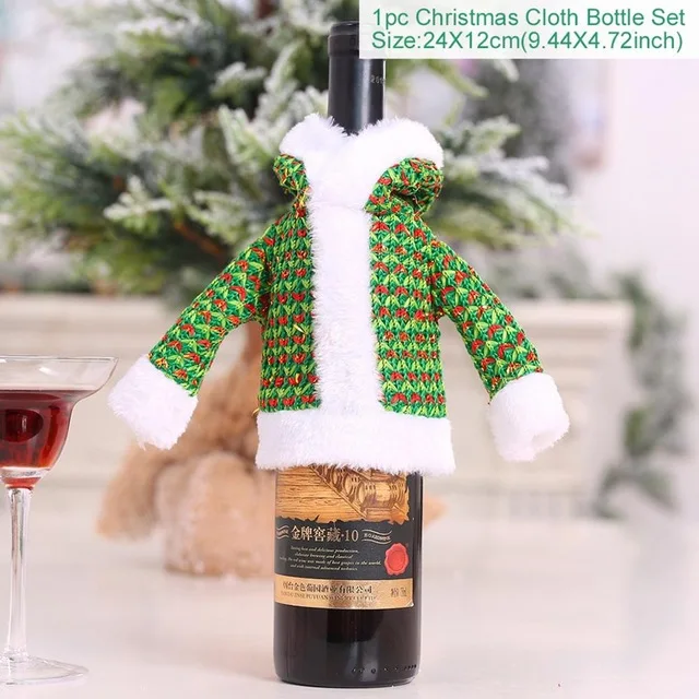 Style 39 FENGRISE крышка бутылки вина Санта Клауса Рождественское украшение для дома Рождественские Чулки Подарки держатели Xams Navidad Декор - Color: Style 39