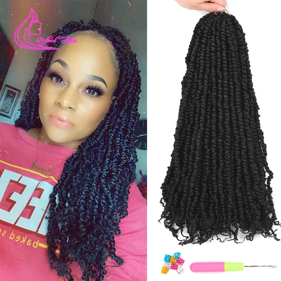 

Pre twisted Passion Twist Braiding Hair 12 18 24Inch Long Synthetic Fluffy Bomb Crochet Braids 12strands Black Brown Ombre color