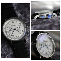 Mens Mechanical Chronograph Watch Pilot Wristwatches Men Steel Sapphire Moon Phase Wrist Watch Seagull ST1901 Movement New 2020