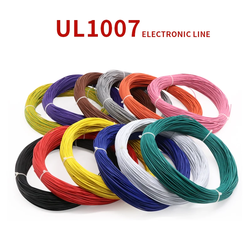 2 м/5 м UL1007 ПВХ луженый медный кабель 16/18/20/22/24/26/28/30 AWG