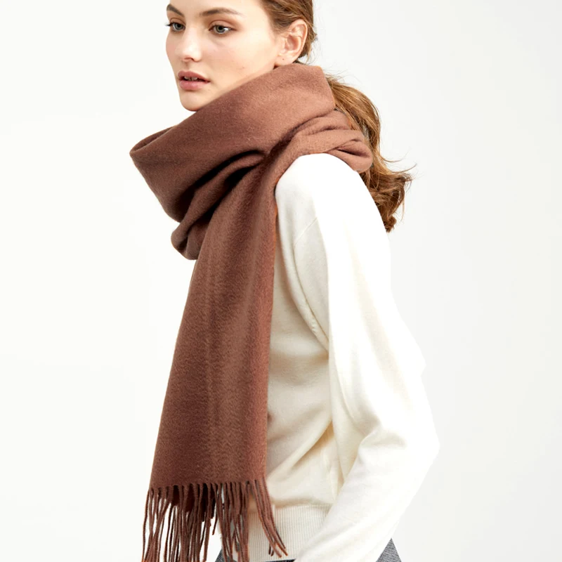 

Зимний модный шерстяной женский шарф шаль для взрослых однотонные Роскошные осенние шали и аксессуары для женщин унисекс накидка