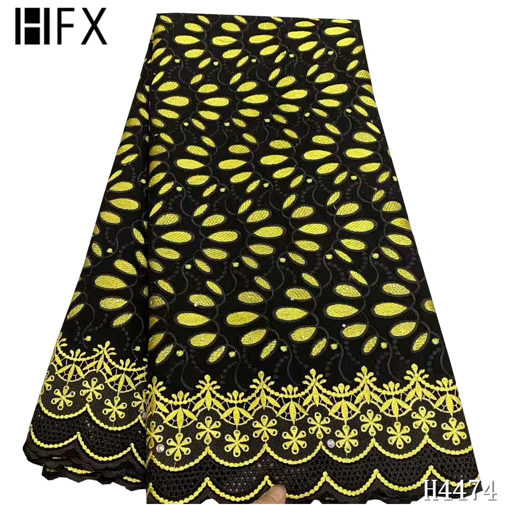

HFX new Swiss Lace Fabric 2021 Latest Embroidery African Nigerian 100%Cotton Lace Fabric Swiss Voile Lace In Switzerland h4474