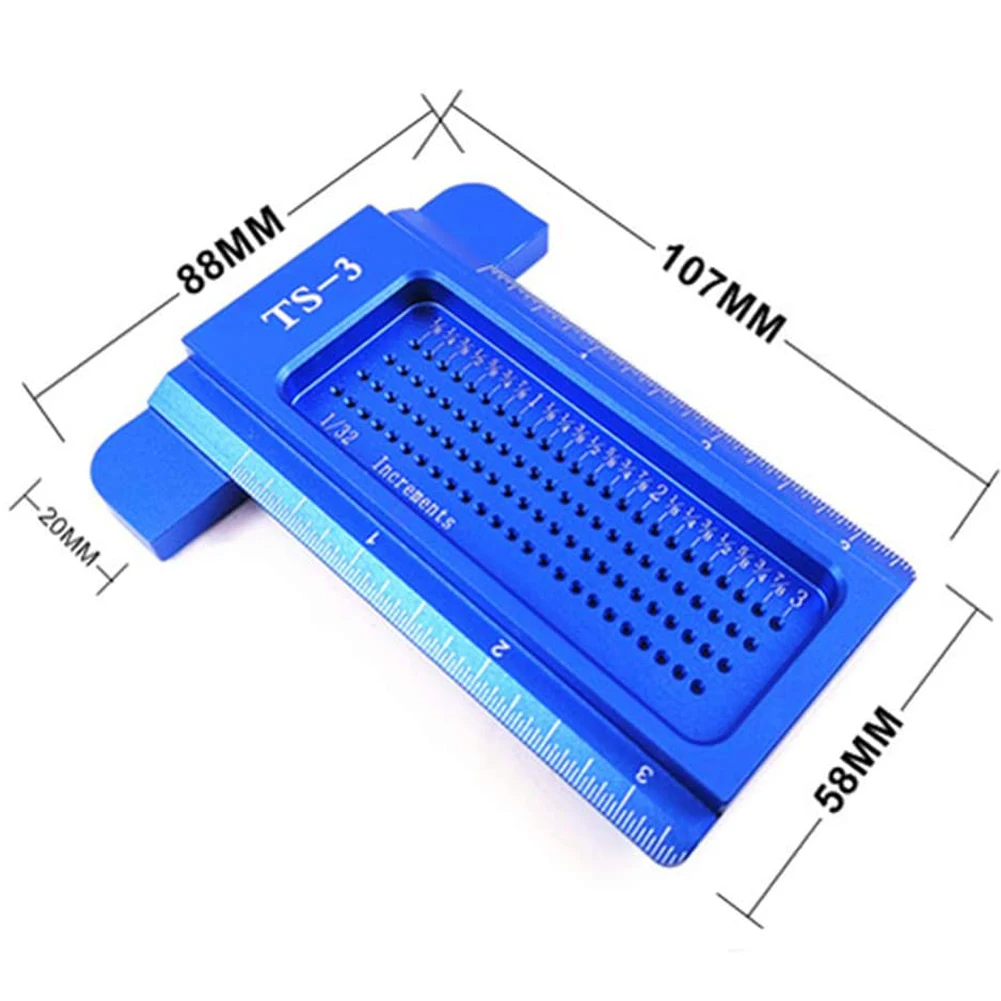 

Woodworking Scriber T-Type Ruler, Hole Positioning Scribing Gauge Aluminum Alloy Imperial Measuring, Portable Crossed-Out Tools