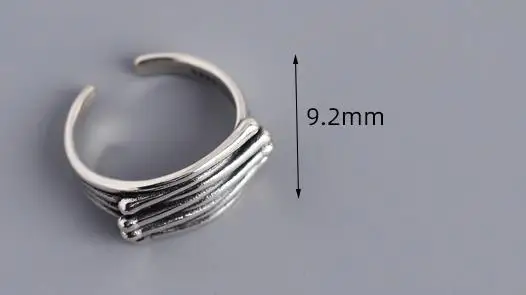 

S925 silver woman's ring, original design opening adjustable, geometric line twining silver ring for women