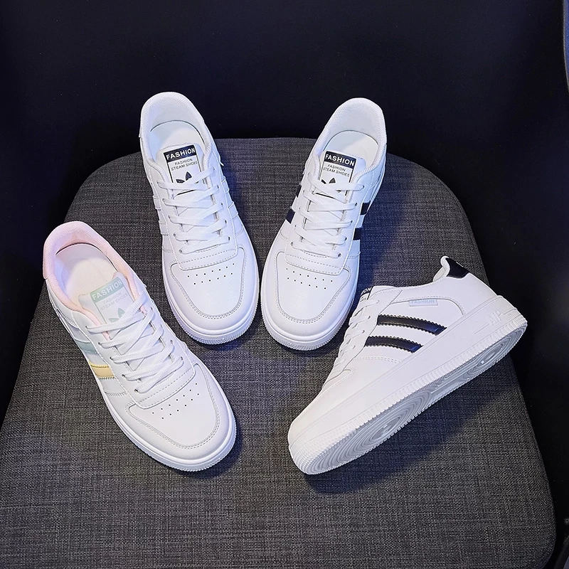 2021 White Sneakers Women Vulcanized Shoes Fashion Student Platform Walking Women's Chunky Breathable Low Top Skateboard | Обувь