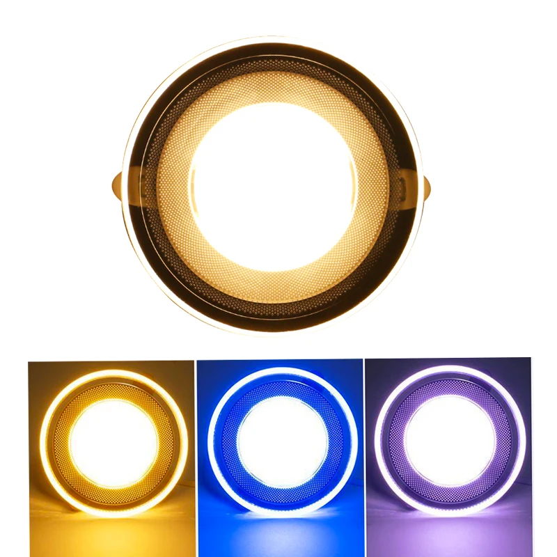 

Light Guide LED Downlight 5W 3 color changeable 220V Ceiling Recessed Lamps Round Shape Acrylic Panel Indoor High Brightness