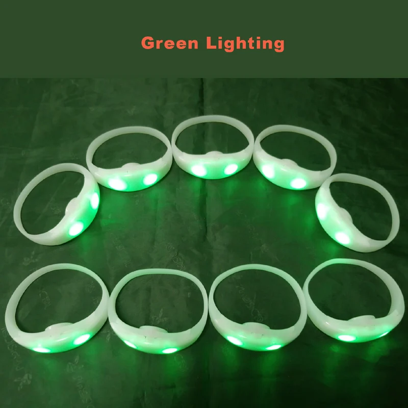 Pаспродажа Светодиодные силиконовые браслеты из ТПУ с 24 клавишами, 400 метров, 433,92 МГц, 8 областей, пульт дистанционного управления, светящиеся браслеты ...