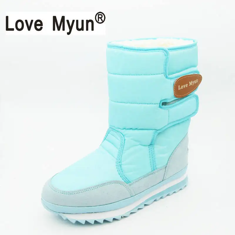 Новинка 2019! Теплые однотонные Нескользящие зимние сапоги Женские