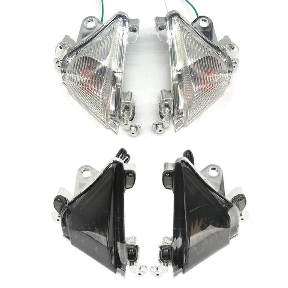 

Motorcycle Smoke Clear Front Turn Signal Light For Kawasaki Ninja ZX10R 2004-2005
