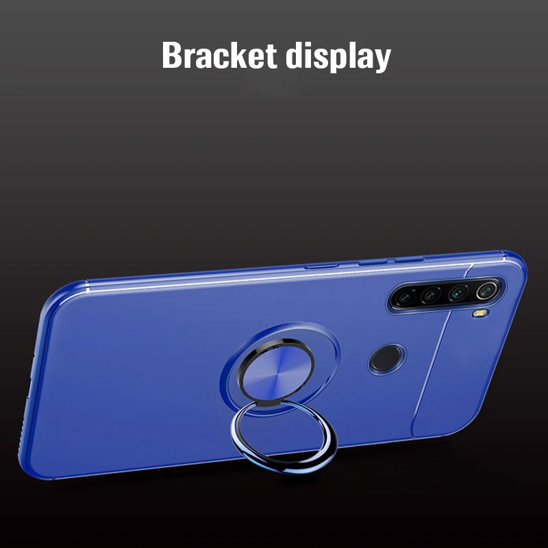 Кольцевой кронштейн, чехол для телефона для Xiaomi Redmi Note 8 Pro, чехол, Мягкий Силиконовый противоударный чехол на заднюю панель для Redmi Note 7 8 Pro, кольцевой чехол
