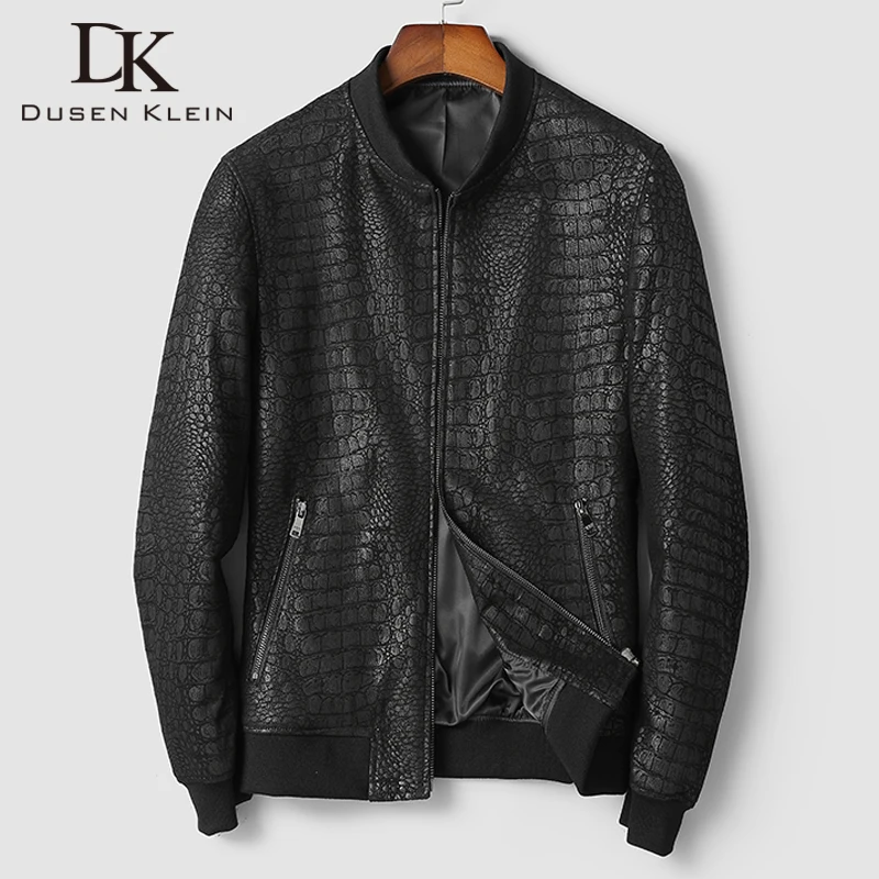 DK, новинка, натуральная кожа, пальто для мужчин, повседневное, весна, овчина, куртка, осень, для отдыха, настоящая овчина, Крокодиловая печать, верхняя одежда