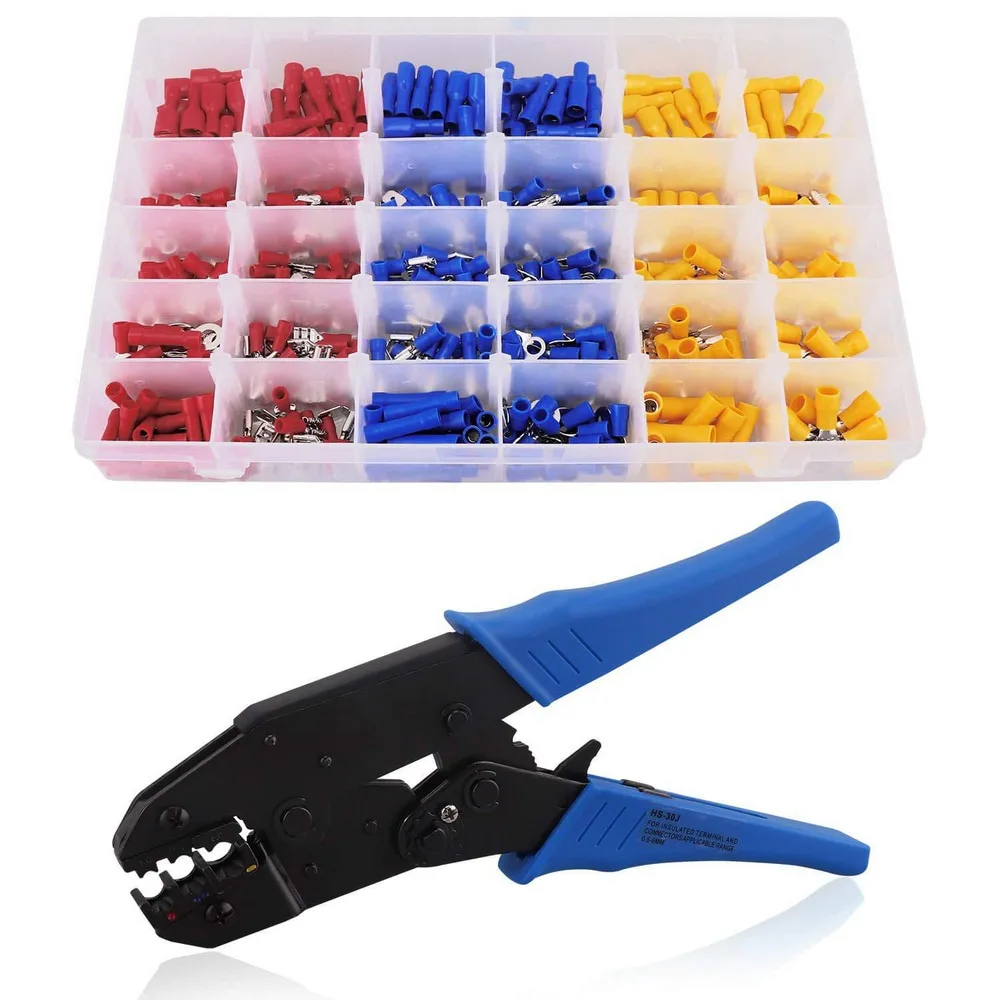

Terminal Crimping Pliers Wire Crimping Pliers Tool Set for 22-10 AWG 0.5-6.0mm2 of Insulated Car Auto Terminals & Connectors