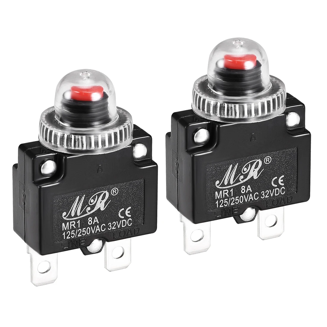 Uxcell Термальность размыкатели цепи 8A 125/250V переменного 32V DC Кнопка сброса