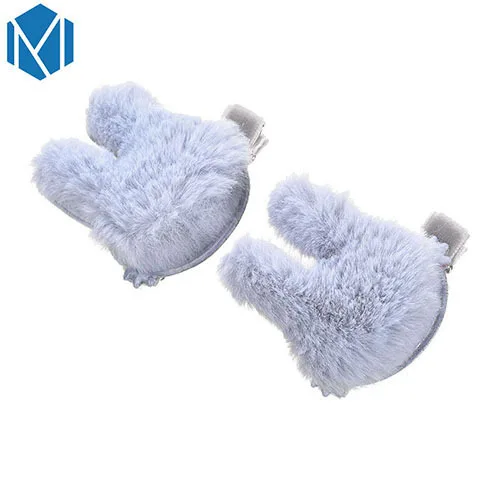 Rabbit blue M MMISM; Симпатичные тапочки с узором в виде звезда, заколка с цветным кролик заколки Для детей плюшевые пальто с искусственным мехом и завязками детские украшения для волос в подарок - Цвет: Rabbit blue