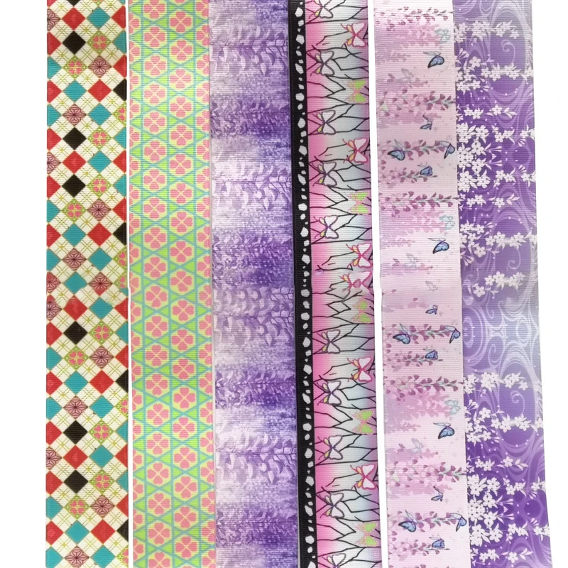 

5yards Colorful Flower Printed Grosgrain Ribbon for DIY Craft Hair Bow Card Gifts Wrapping Clothes Sewing Accessories