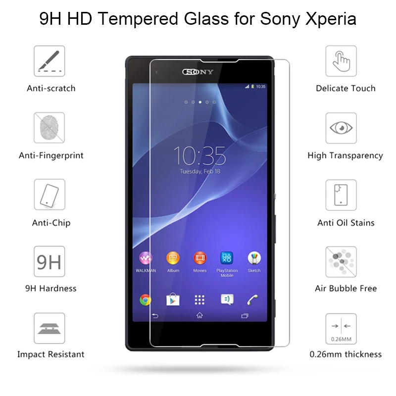2 шт.! Защитное стекло для смартфона Sony Xperia M5 M4 Aqua M2 M T3 T2 Ultra L2 L1 L | Мобильные