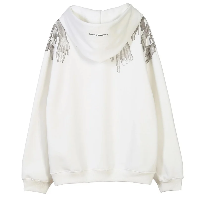 Женская толстовка с капюшоном и принтом в стиле панк-рок | одежда