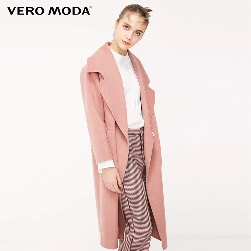Vero Moda женское офисное пальто из чистой шерсти с нагрудным карманом на пуговицах | 318327556 - Цвет: Burlwood red mel.
