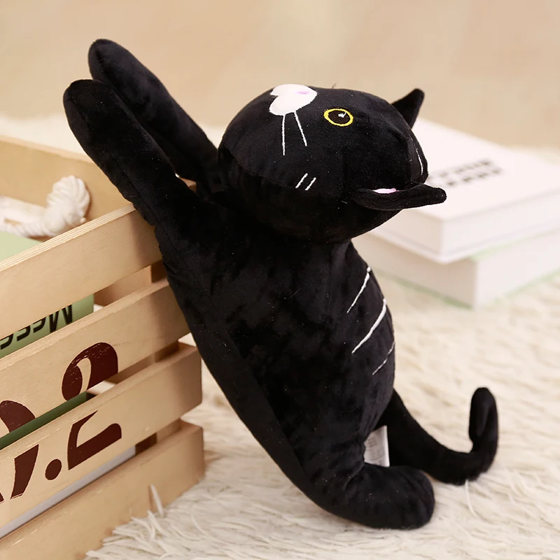 

New cute cat cat black cat doll plush toy cat pillow cushion child toy rag doll birthday gift home decoration bedroom decoration
