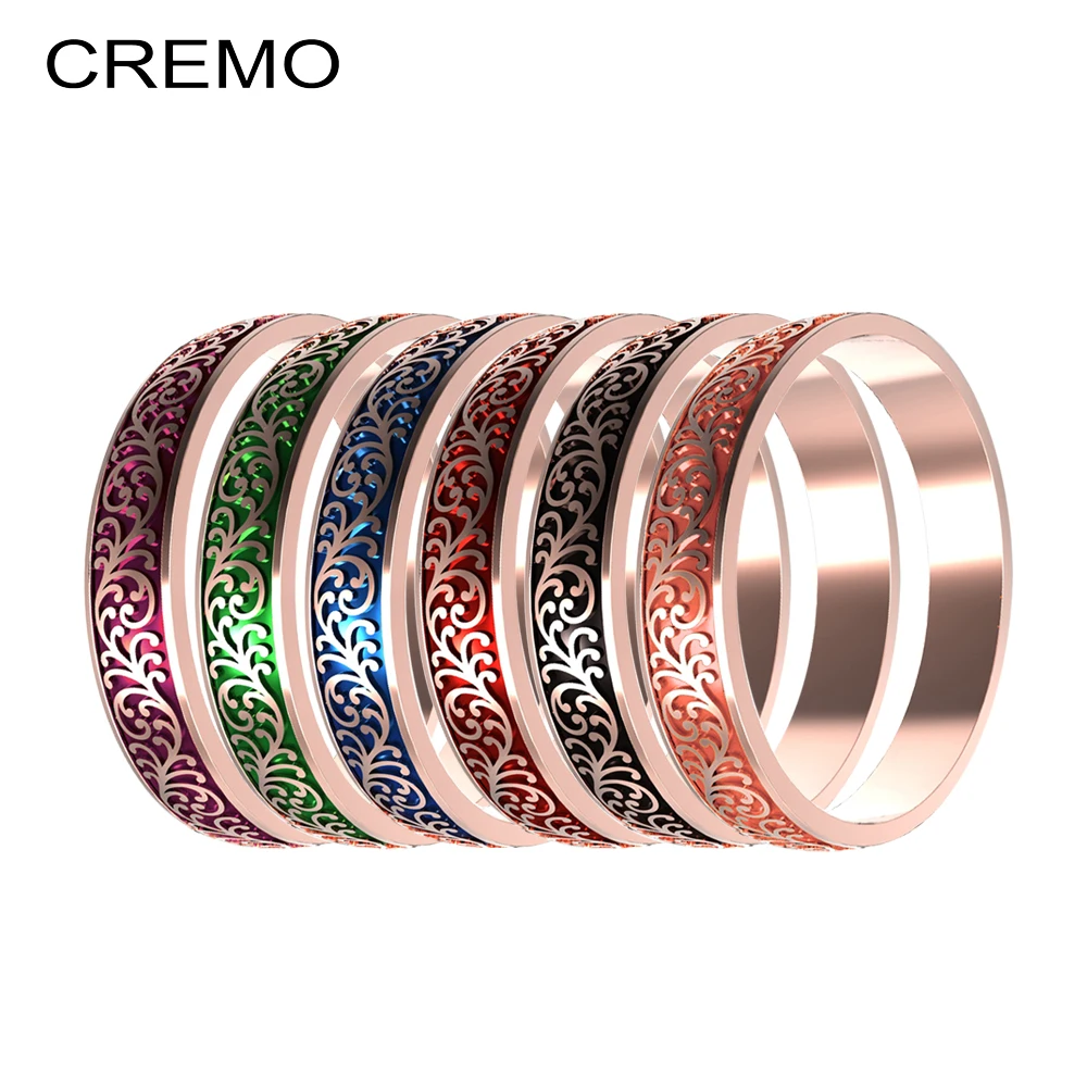 Женское регулируемое кольцо Cremo розовое Золотое на палец с листом дерева для