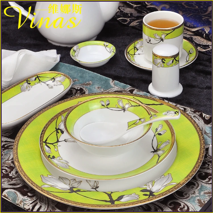 Элегантный золотой мраморный глазурь керамический праздничный набор столовой