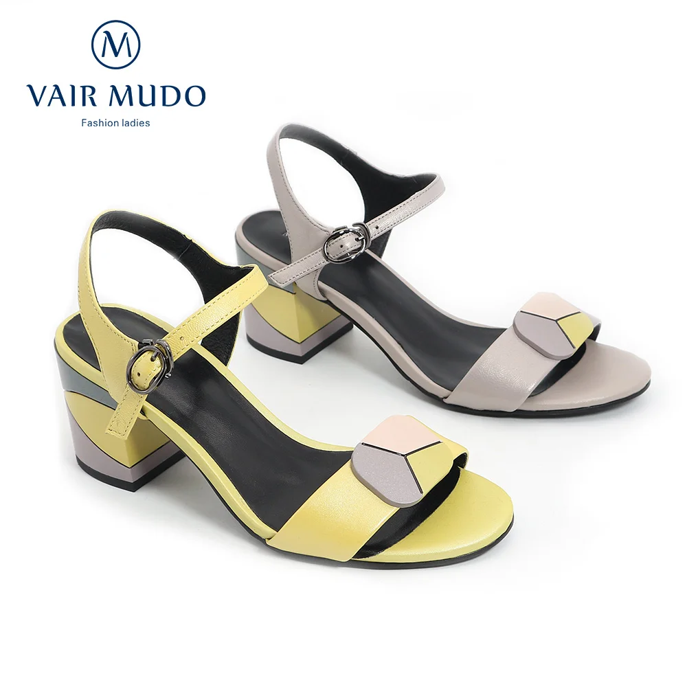 Сандалии VAIR MUDO женские из натуральной кожи модные элегантные туфли на толстом