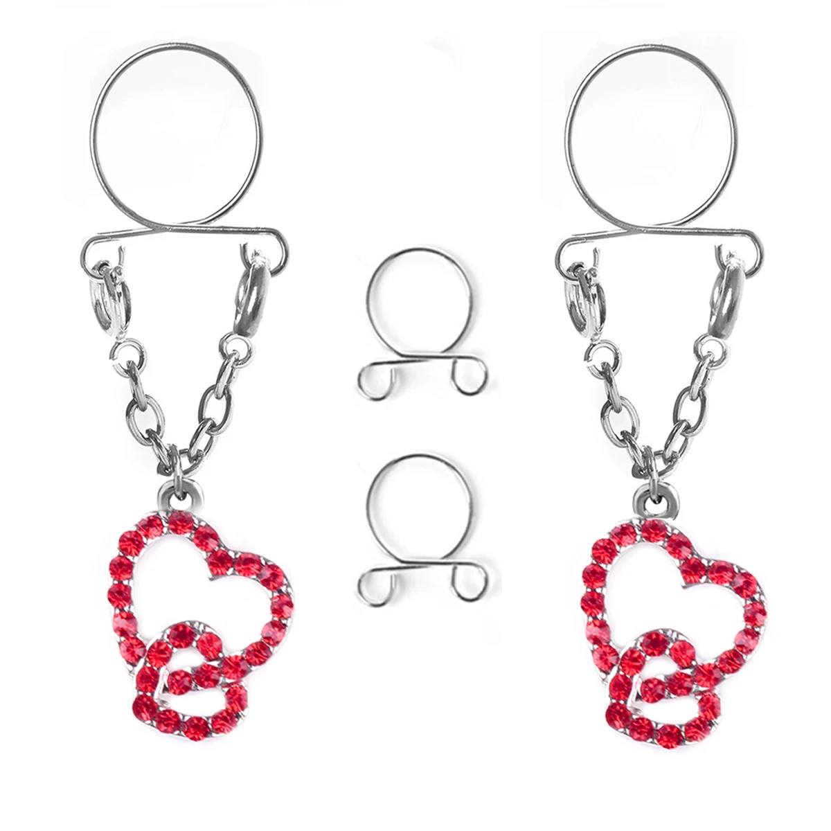 Пикантные клипсы без пирсинга имитация кольца для сосков украшения тела двойные