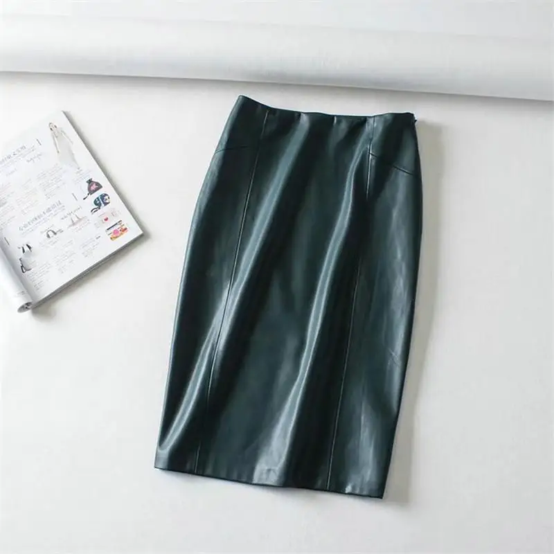 Женская сексуальная юбка карандаш миди из искусственной кожи осенняя посылка с