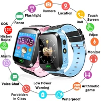 y21 touch screen kids gps watch with camera lighting smart watch sleep monitor gprs locator tracker anti lost smartwatch
