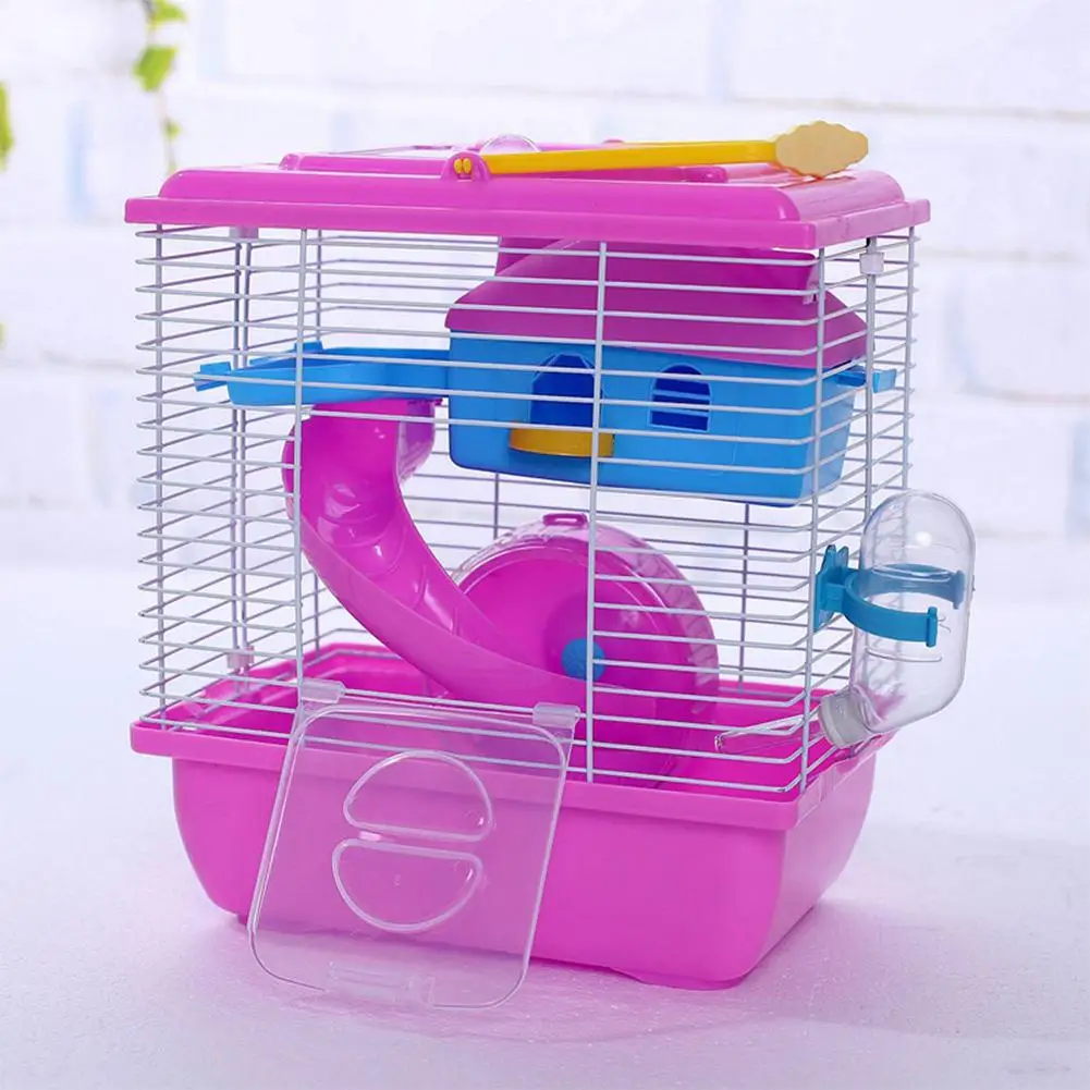 AsyPets клетка для домашних животных хомяк домик с прозрачным Skylight двухслойный дом