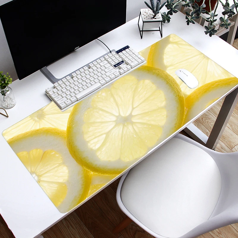 Хорошо продаваемый игровой коврик для мыши большого размера, милый коврик для мыши с лимоном, большой резиновый коврик для мыши с фруктовым ...