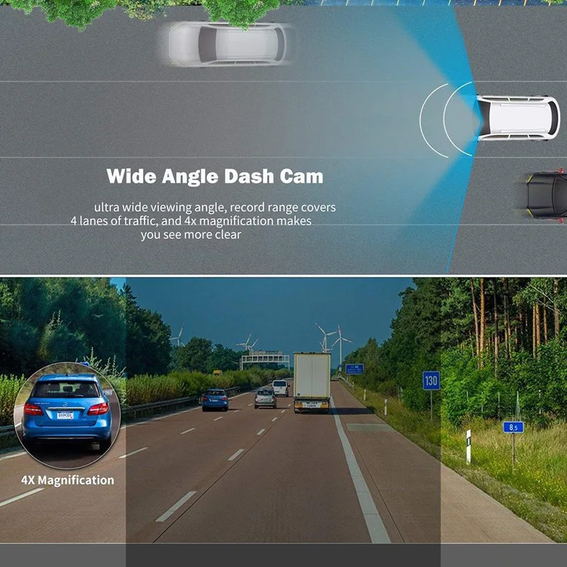 Full HD 1080P камера зеркало заднего вида Dashcam регистратор с двумя объективами автоматический Автомобильный видеорегистратор камера автомобильный видеорегистратор