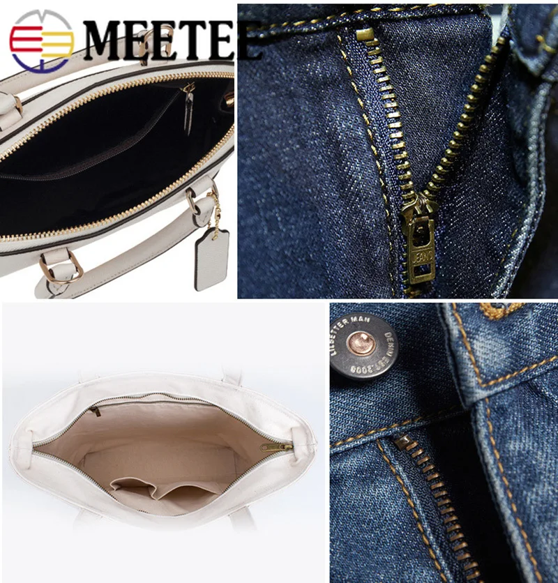 Meetee 10 шт. 10/13/15/18 см 4 # закрытые металлические сумки на молнии для брюк карман с