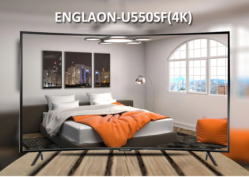 Телевизор 55 дюймов ENGLAON UA550SF 4K смарт-ТВ на андроид 7,0 DVB-T2 изогнутый СВЕТОДИОДНЫЙ ТВ sTelevision