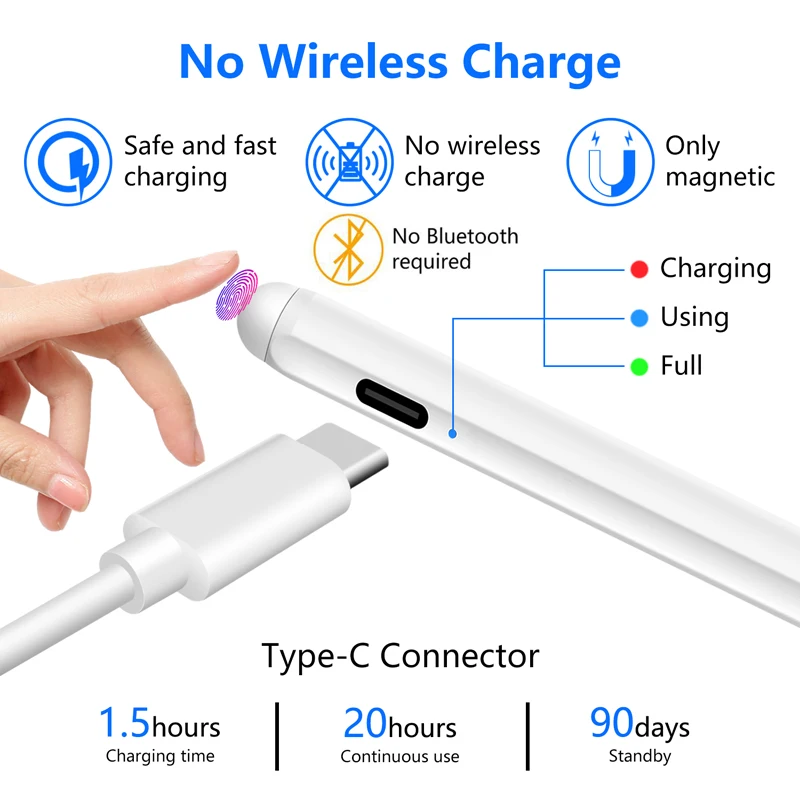 Для iPad карандаш с активным стилусом для Apple Pencil 2 1 Pro 11 12 9 2020 2018 2019 Air 3 Mini 5|Стилусы