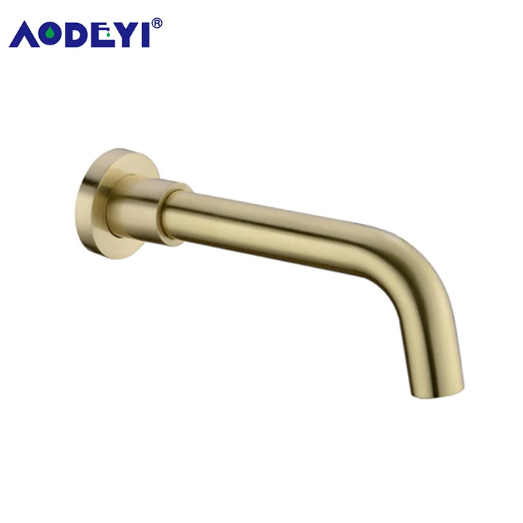 Brushed Gold Хромированный басовый смеситель для ванны, душевой смеситель, смеситель для ванны, наполнитель носика, настенный кран, сменный наполнитель - Цвет: Brushed Gold