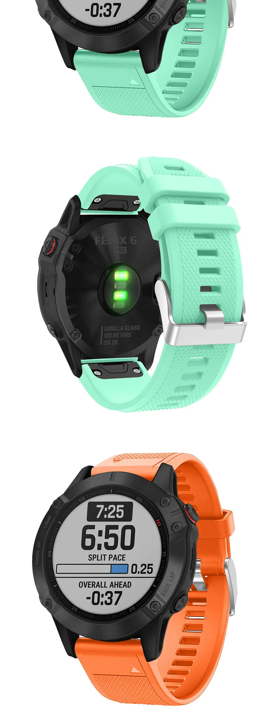 26 22 20 мм ремешок для часов Garmin Fenix 5X5 5S Plus 6S 6 6X Pro 3 3HR 935 часы Quick Release силиконовый легкий ремешок на запястье