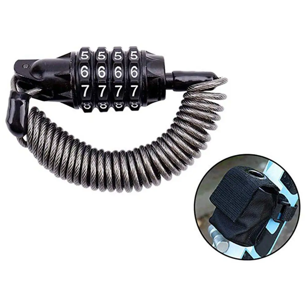 Портативный замок для мини велосипеда скутера 4 значный сбрасываемый