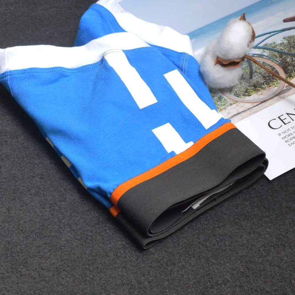 Модные мужские трусы-боксеры в полоску с принтом цифр сексуальные облегающие