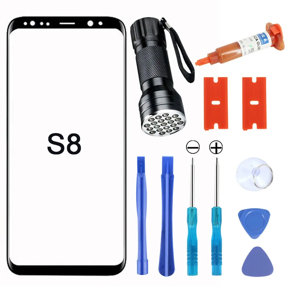 Замена переднего стекла для samsung Galaxy S8 SM G950 + G955 инструмент замены стеклянного