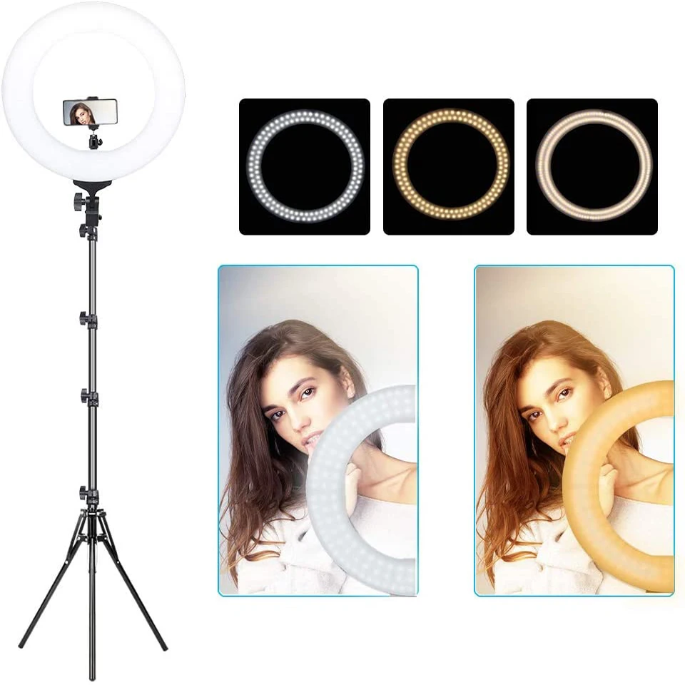 

ZOMEI 14 18 inch Selfie Ring Light Photography LED With Mobile Holder Support Tripod Stand Ringlight For Youtube Tik Tok Video